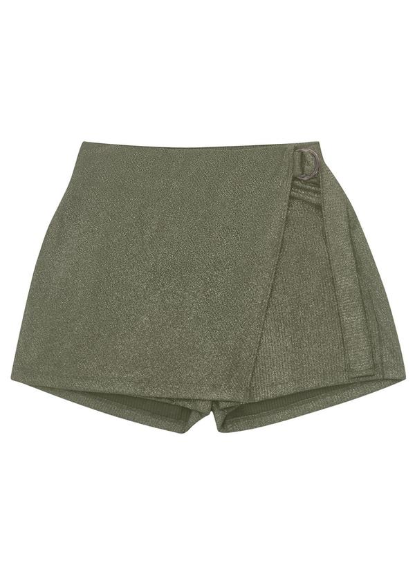 Minty - Shorts Saia Juvenil em Ribana Canelada Verde