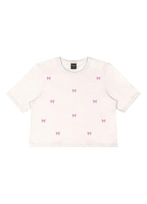 Rezzato - T-Shirt Laços Estampados Teen Feminino Branco