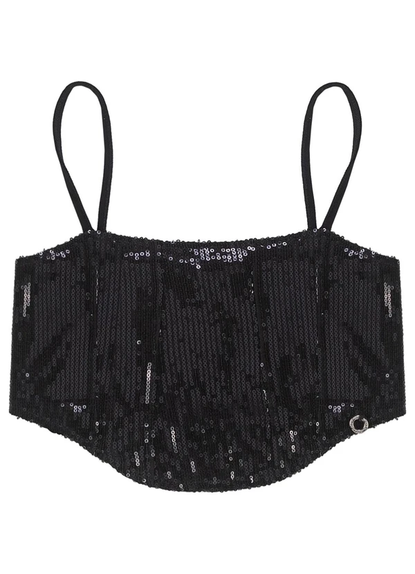 Minty - Top Juvenil Corset Paetê Preto 5
