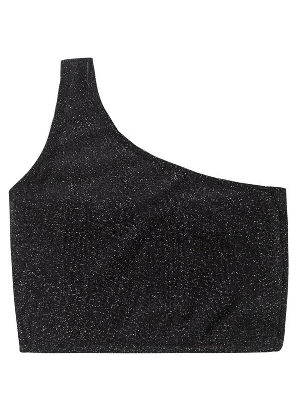 Minty - Top Juvenil Feminino um Ombro Só Preto