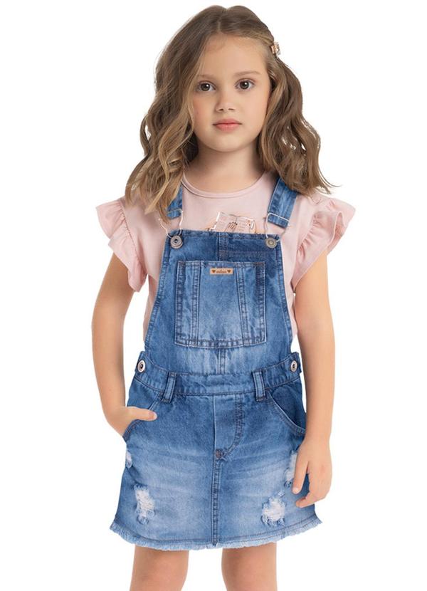 Milon - Salopete Infantil Menina Jeans