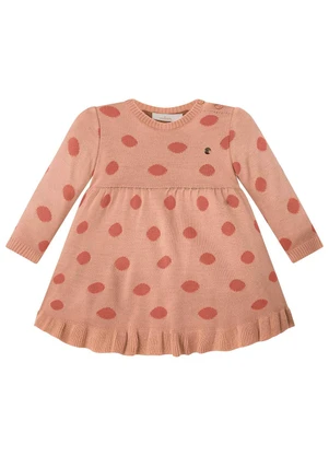 Milon - Vestido Bebê Menina Bolinhas Rosa - MILON