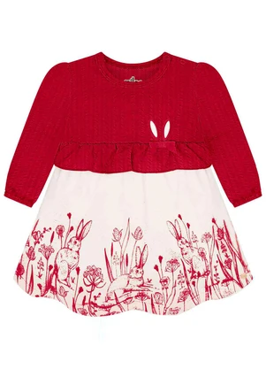 Milon - Vestido Bebê Menina Estampa Vermelho - MILON