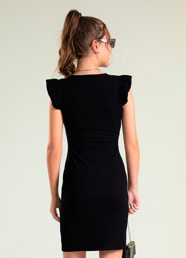 Cativa Teen - Vestido Curto Canelado Preto 2