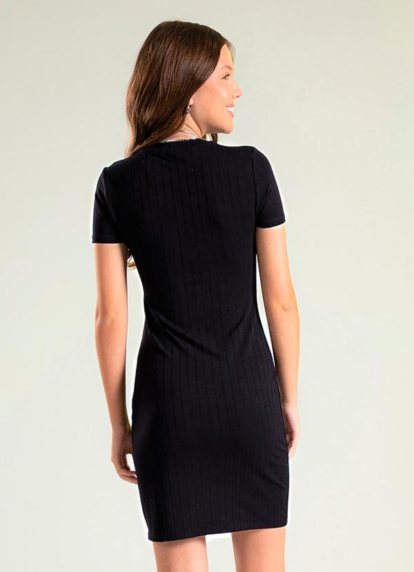 Cativa Teen - Vestido Curto Canelado Preto 2