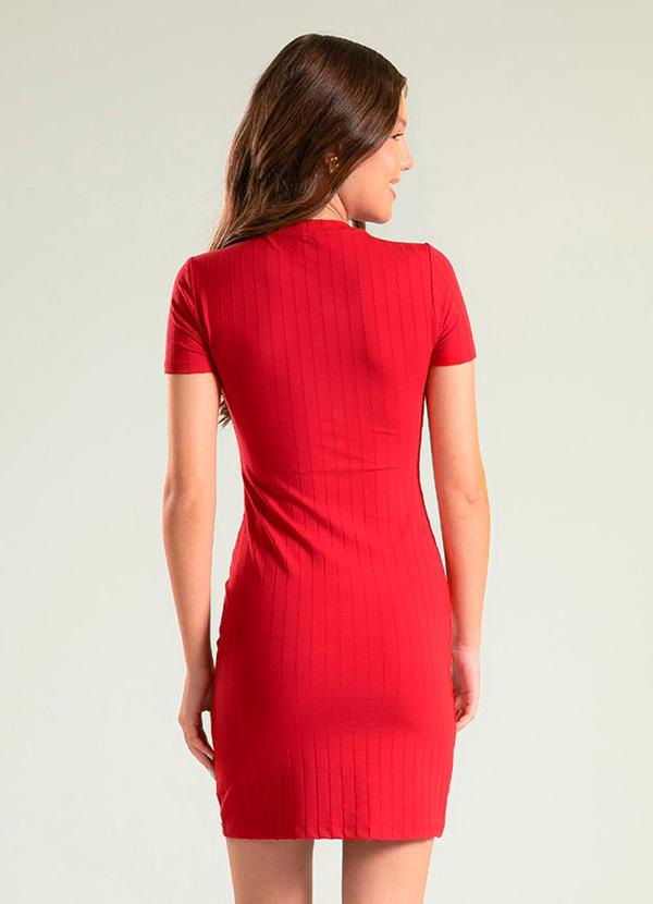 Cativa Teen - Vestido Curto Canelado Vermelho Escuro 2