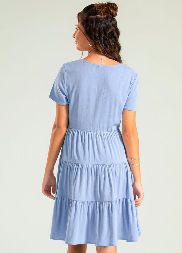 Cativa Teen - Vestido Curto em Viscose Azul Claro 2