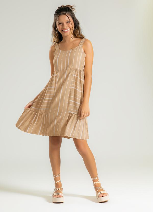 Cativa Teen - Vestido Curto em Viscose Caramelo 1