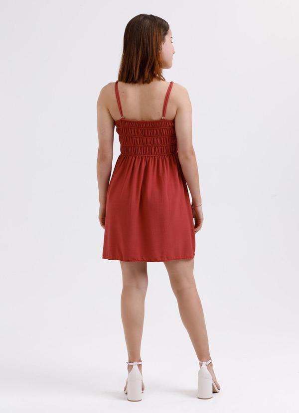 Cativa Teen - Vestido Curto em Viscose Marrom Escuro 5