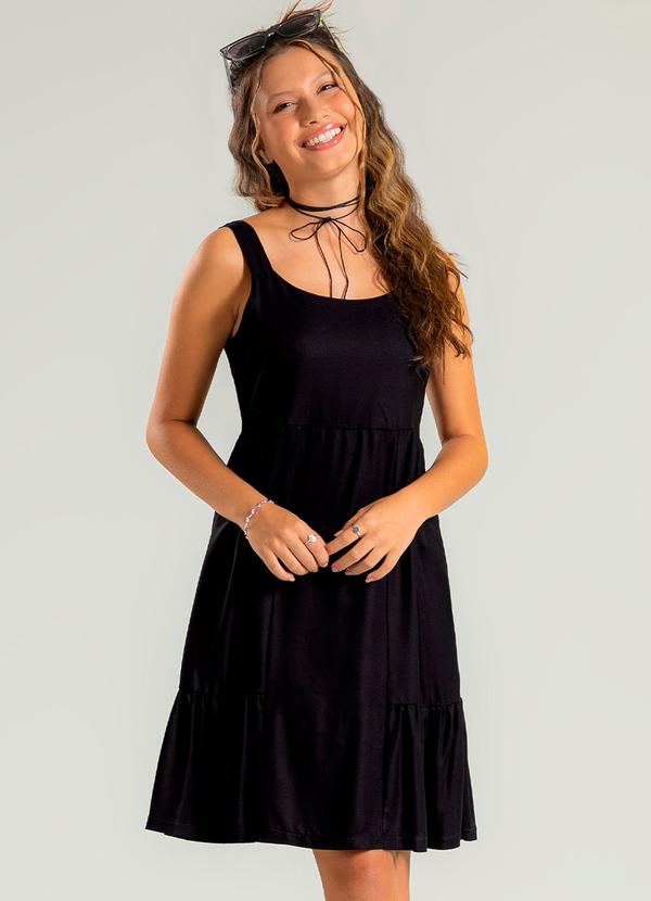 Cativa Teen - Vestido Curto em Viscose Preto