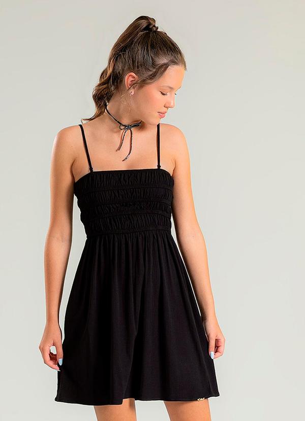 Cativa Teen - Vestido Curto em Viscose Preto