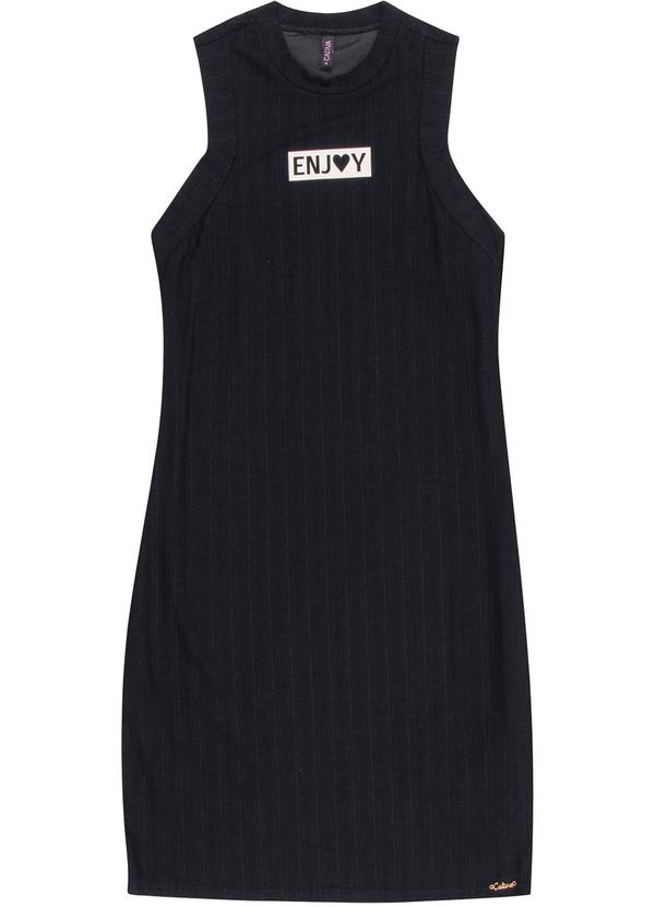 Cativa Teen - Vestido Curto sem Manga Preto