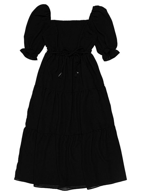 Authoria - Vestido de Chiffon Feminino Preto