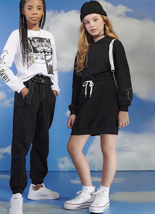 I Am - Vestido de Moletom com Cadarço Preto 2