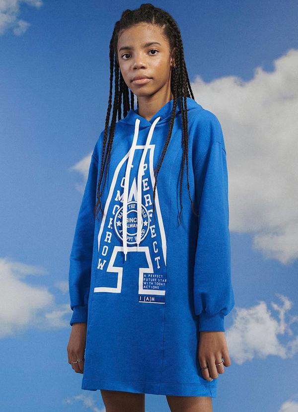 I Am - Vestido de Moletom Royal Azul