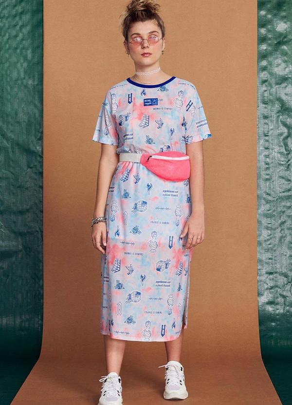 Authoria - Vestido Feminino com Estampa Azul