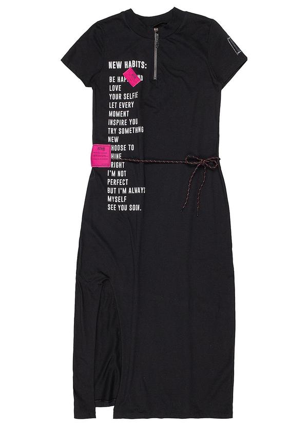 Authoria - Vestido Feminino com Estampa Preto