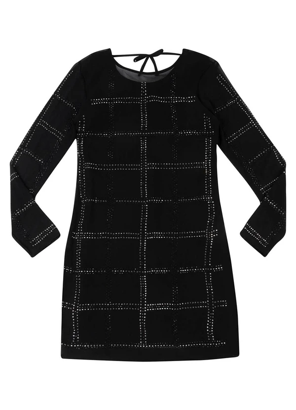 Authoria - Vestido Feminino com Pedraria Preto