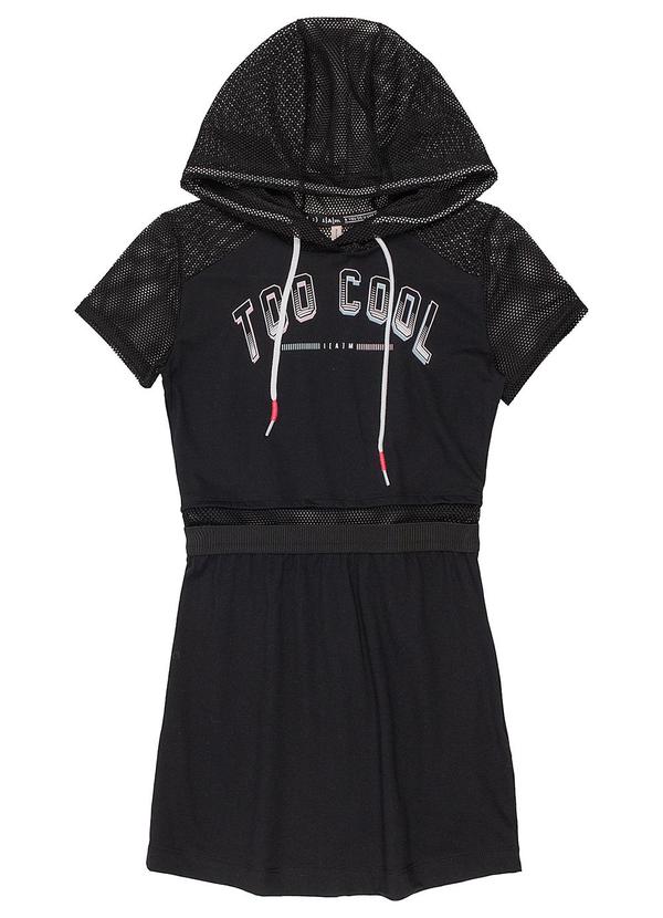 I Am - Vestido Feminino com Tela com Estampa Preto 3