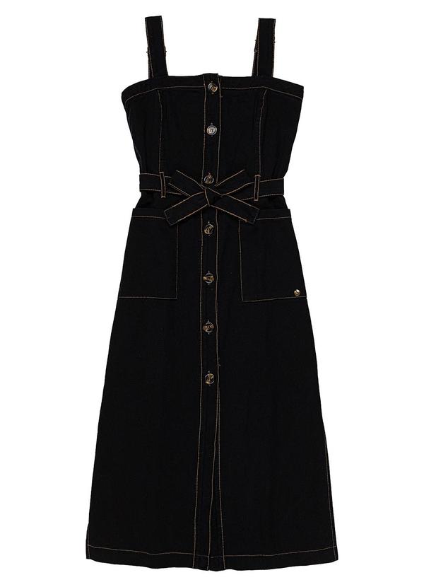 Authoria - Vestido Feminino de Sarja Black Preto