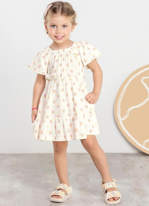 Colorittá - Vestido Menina Infantil Bege