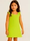 Anadoda - Vestido Infantil em Tricot Rosa - variação: Verde