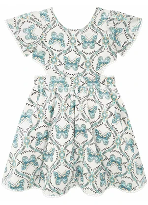 Milon - Vestido Infantil Menina Borboleta Off White - MILON