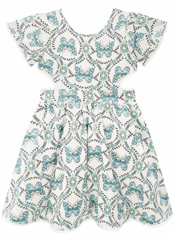 Milon - Vestido Infantil Menina Borboleta Off White 2
