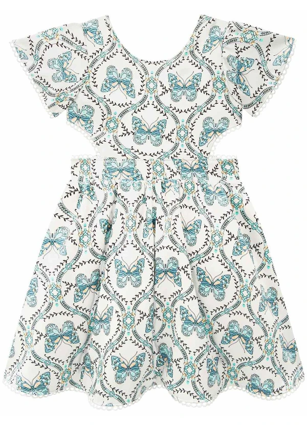 Milon - Vestido Infantil Menina Borboleta Off White 2