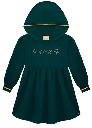 Milon - Vestido Infantil Menina Bordado Verde - MILON