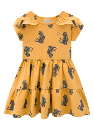 Milon - Vestido Infantil Menina Estampa Amarelo - MILON