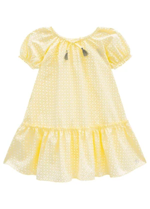 Milon - Vestido Infantil Menina Estampa Amarelo - MILON