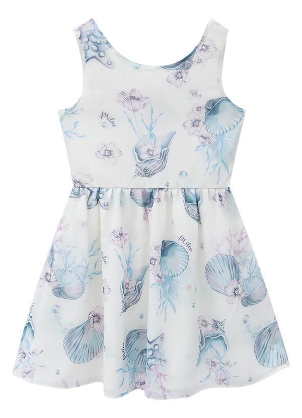 Milon - Vestido Infantil Menina Estampa Azul
