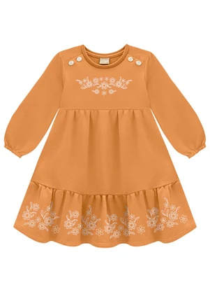 Milon - Vestido Infantil Menina Estampa Marrom - MILON