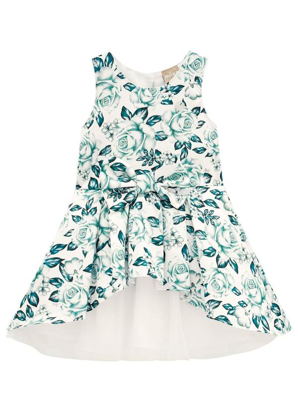 Milon - Vestido Infantil Menina Estampa Off White