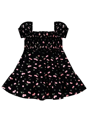 Milon - Vestido Infantil Menina Estampa Preto - MILON