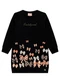 Milon - Vestido Infantil Menina Estampa Rosa - variação: Preto