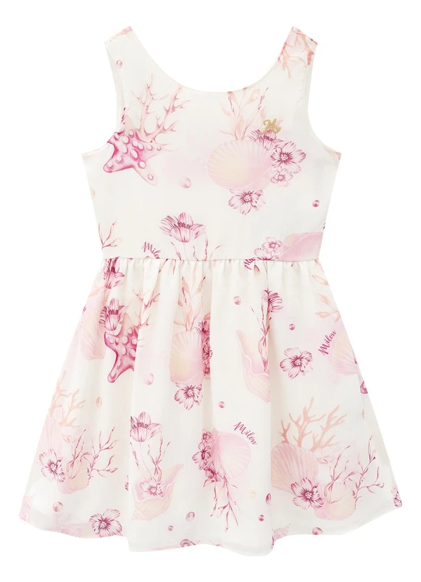 Milon - Vestido Infantil Menina Estampa Rosa