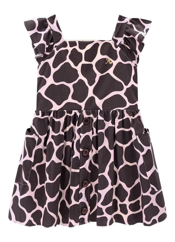 Milon - Vestido Infantil Menina Estampa Rosa