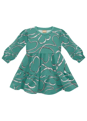 Milon - Vestido Infantil Menina Estampa Verde - MILON