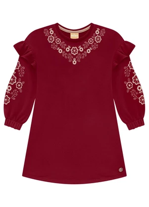 Milon - Vestido Infantil Menina Estampa Vermelho - MILON