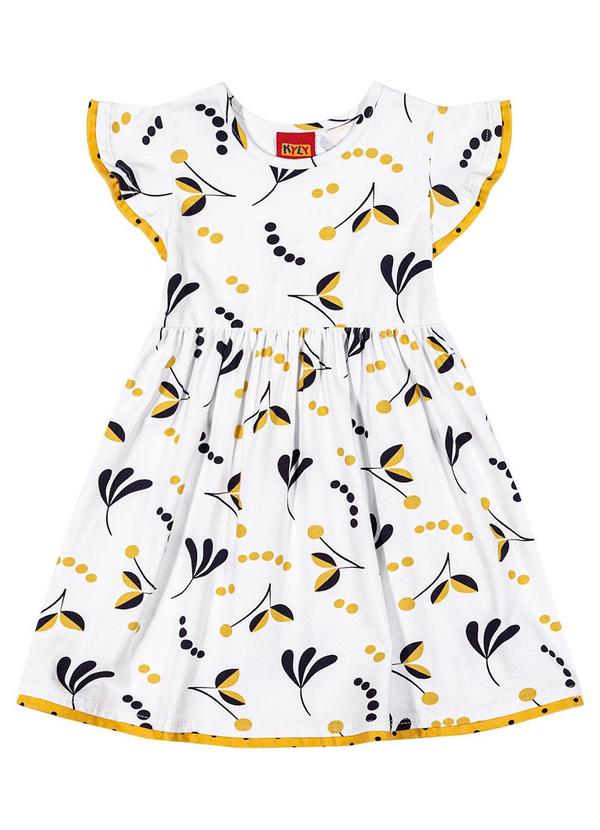 Kyly - Vestido Infantil Menina Estampado Branco 2