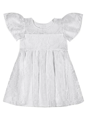 Kyly - Vestido Infantil Menina Flores Branco - KYLY