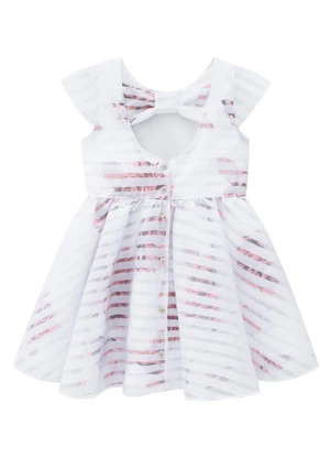 Milon - Vestido Infantil Menina Flores Branco - MILON