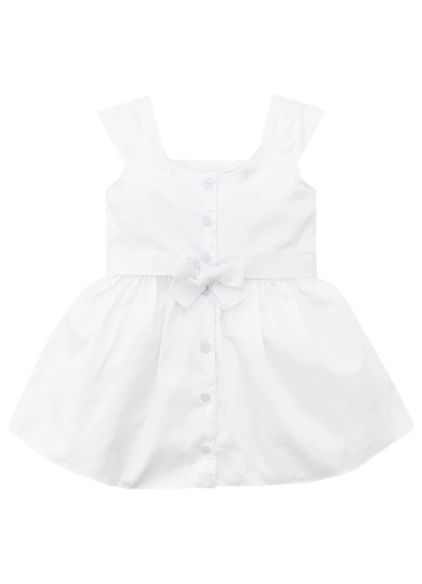 Milon - Vestido Infantil Menina Flores Branco 2