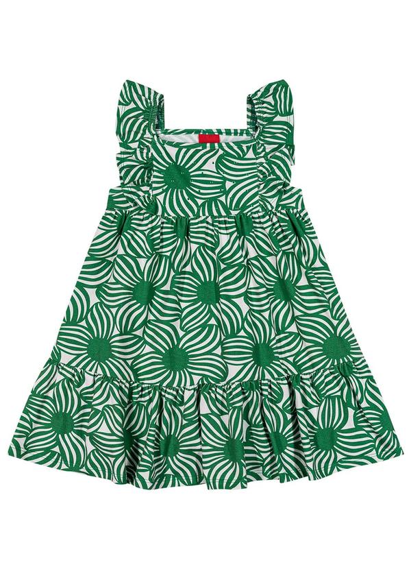 Kyly - Vestido Infantil Menina Flores Verde 2
