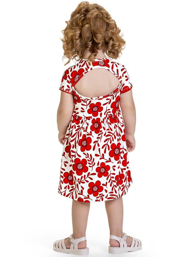 Kyly - Vestido Infantil Menina Flores Vermelho 2