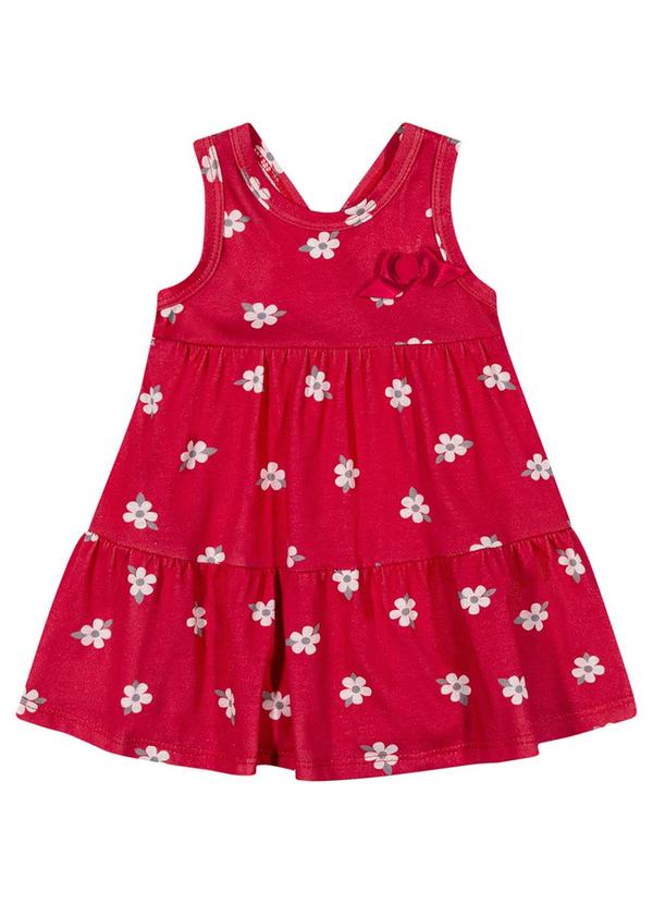 Kyly - Vestido Infantil Menina Flores Vermelho 2