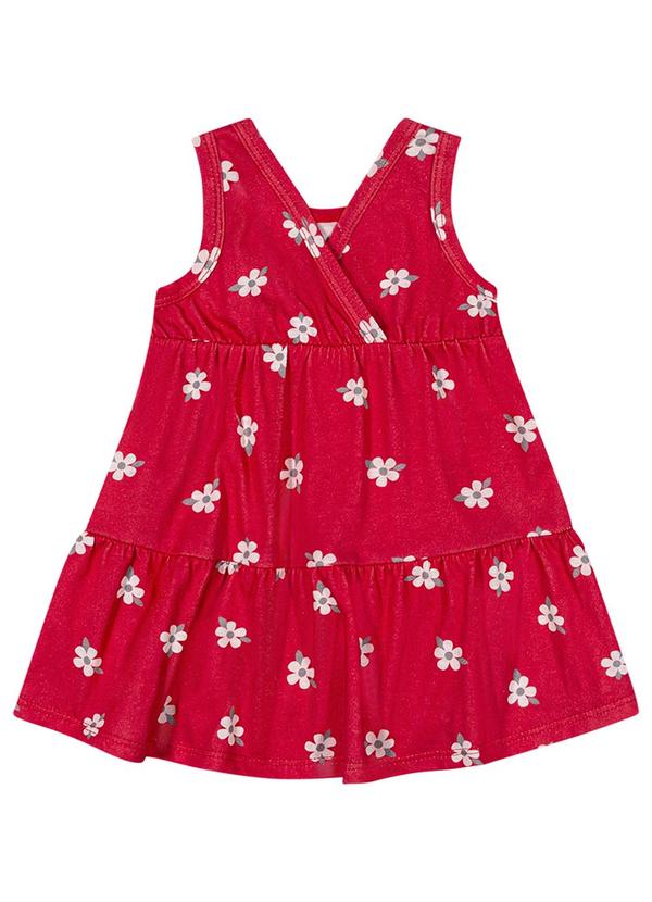 Kyly - Vestido Infantil Menina Flores Vermelho 3