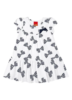 Kyly - Vestido Infantil Menina Laço Branco - KYLY